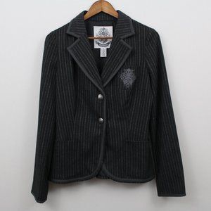 BB Dakota Gray Striped Blazer Jacket